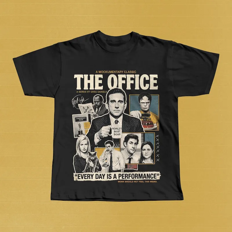 The Office TV Show T-Shirt, Michael Scott Collage Style Shirt, Vintage Sitcom Graphic Tee