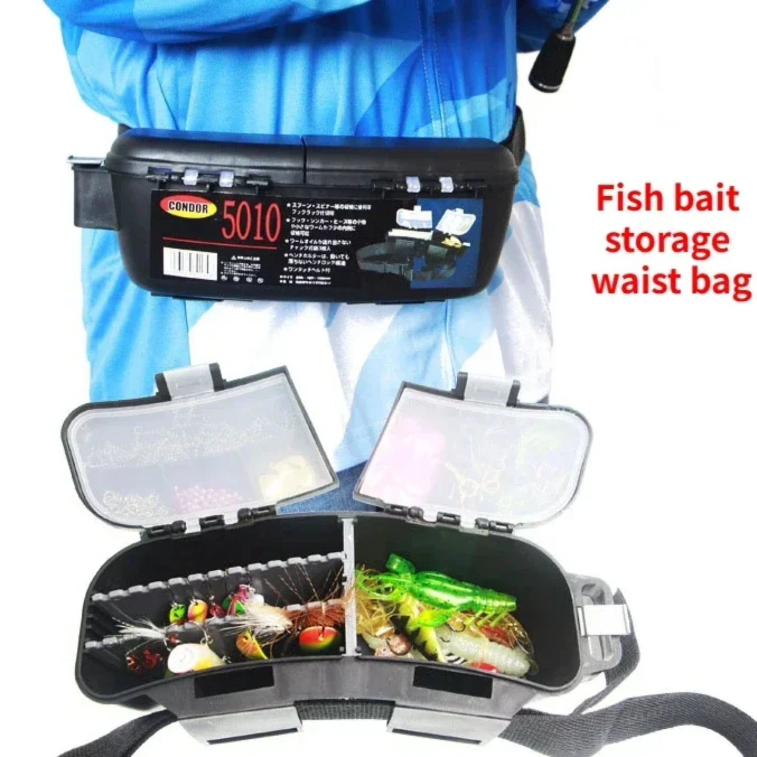 Waist Belt Hanging Fish Accessories Organizer Case Portable Fishing Tackle Box Fishing Spoon Hook Bait  Box