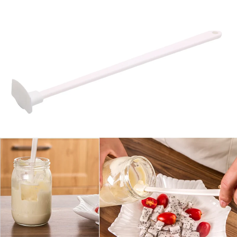 1Pc Dessert Tools Long Bottle Scraper For Butter Jam Sauce Ketchup Silicone Spatula^..