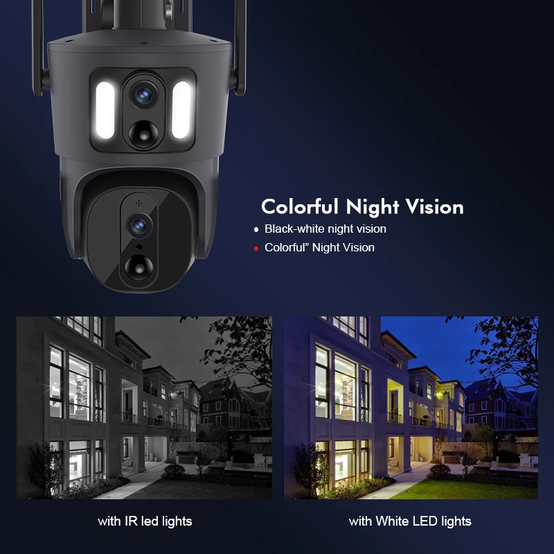 4K 4MP 4G Dual Lens PTZ Solar Camera Dual Screens PIR Human Tracking Outdoor WIFI Security CCTV Surveillance IP Camera