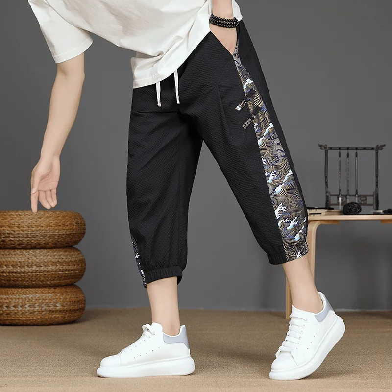 Men Summer Seven-point Retro New Chinese Casual Trend Thin Pants