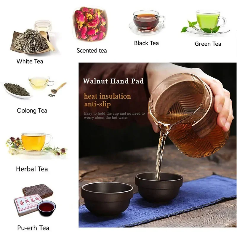 Travel Tea Sets Chinese Kung Fu Ceramic Teapot Portable Handmade Purple Clay Teapot Teacups All in One Gift Bag for Adults