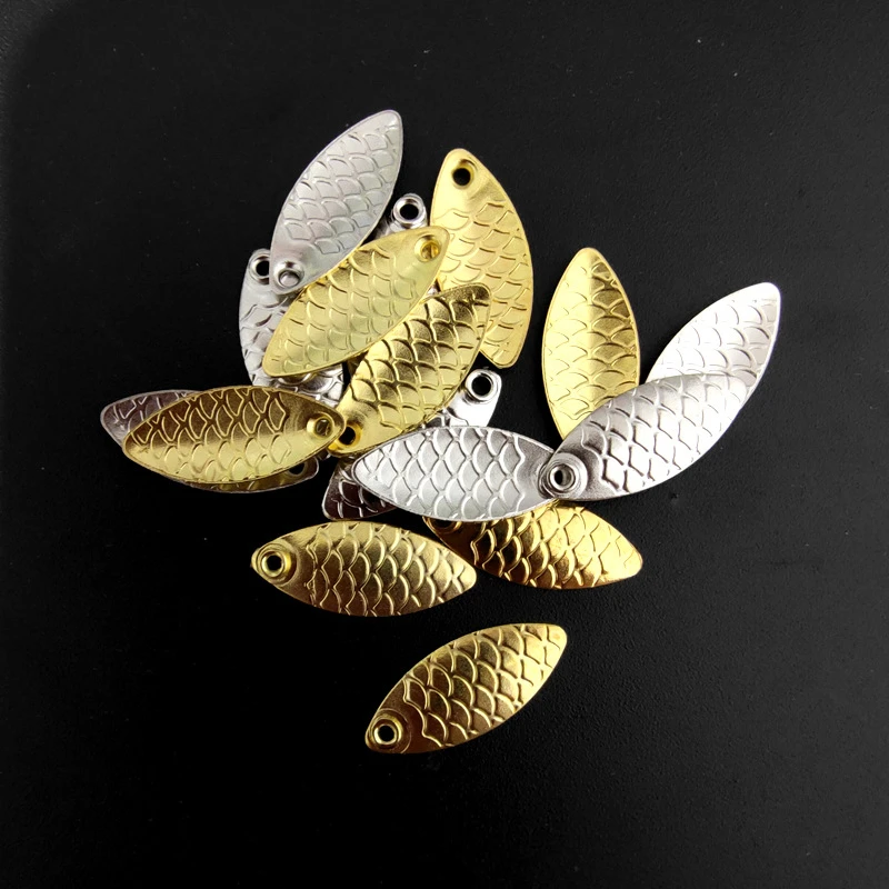90PCS Fishing Spinner Blades Smooth Metal Copper Nickel Spoons Plaice For Tackle Craft bait tool lure DIY Hard bait accessories