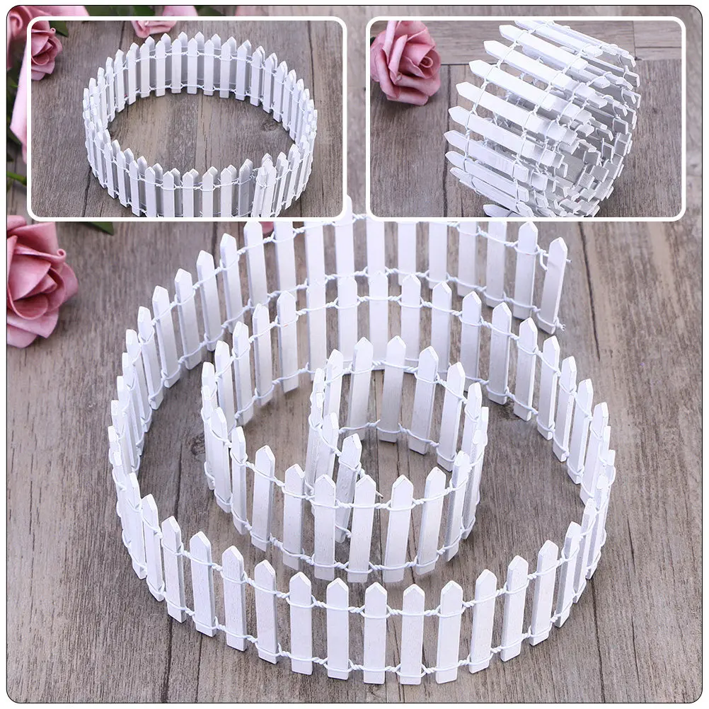 

4Pcs Miniature Garden Fence Wooden Flexible Decorative Small Fence for Fairy Garden Micro Landscape Pot Succulents Outdoor