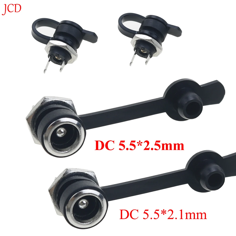 5PCS 5.5X2.1/5.5X2.5MM DC Power Jack Socket Supply Female Panel Mount Connector Plug Adapter 2 Terminal Type DC Connector