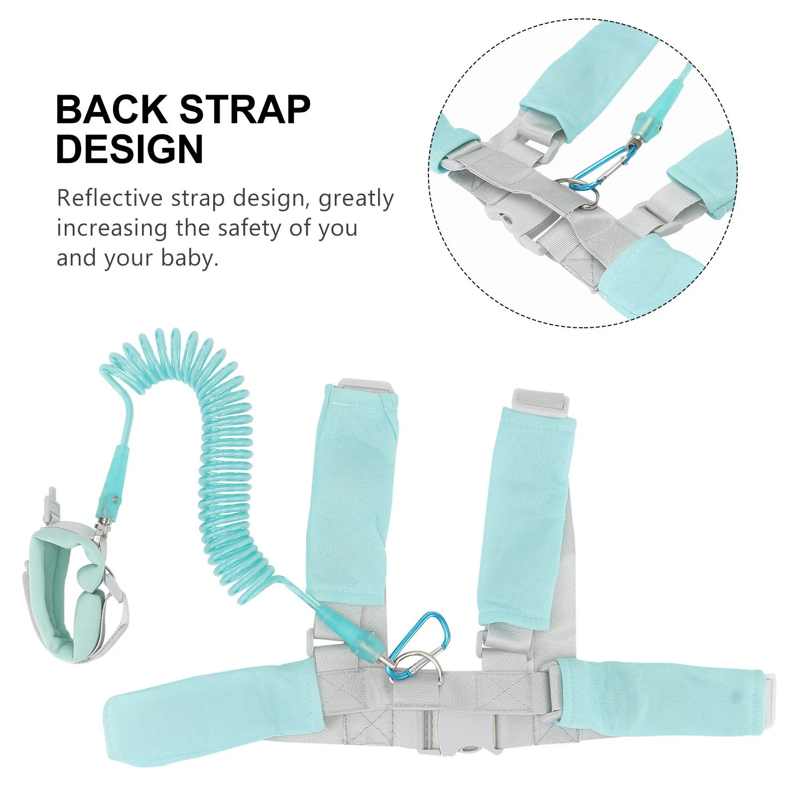 

2Pcs 2.5m Anti Lost Wrist Link Leashes Safety Harness Straps Traction Ropes for Baby Kids Children Skyblue Adjustable Reflective