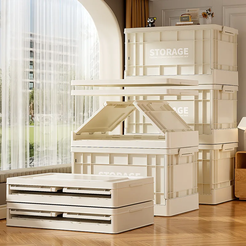 

Outdoor Storage Box Foldable Plastic Organizer Bin Outside Tools Container Camping Car Storage Box Wardrobe Clothes Toys Box