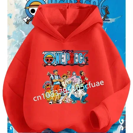 Fashion Hoodie Set Sweats Kids Hip Hop Coat Boys Clothing Cosplay 2025 New Anime One Piece Hoodies Kids Fashion Luffy Pullover