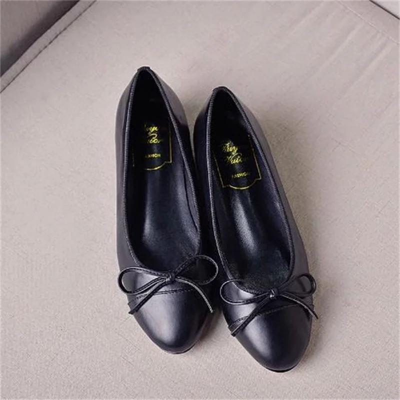 

Butterfly-knot Shoes for Ladies Round Toes Womens Sewing Lines Low Heels Female Ballet PU Chassure Femme Mixed Colors Zapatos