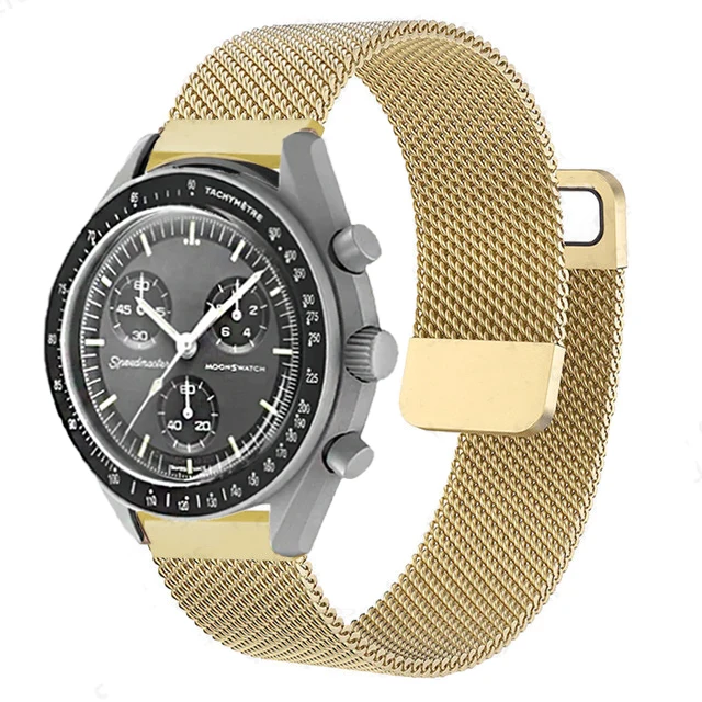 Pulseira magnética milanesa para omega x swatch joint moonswatch pulseira de metal 20mm para galaxy watch 7 40/44mm