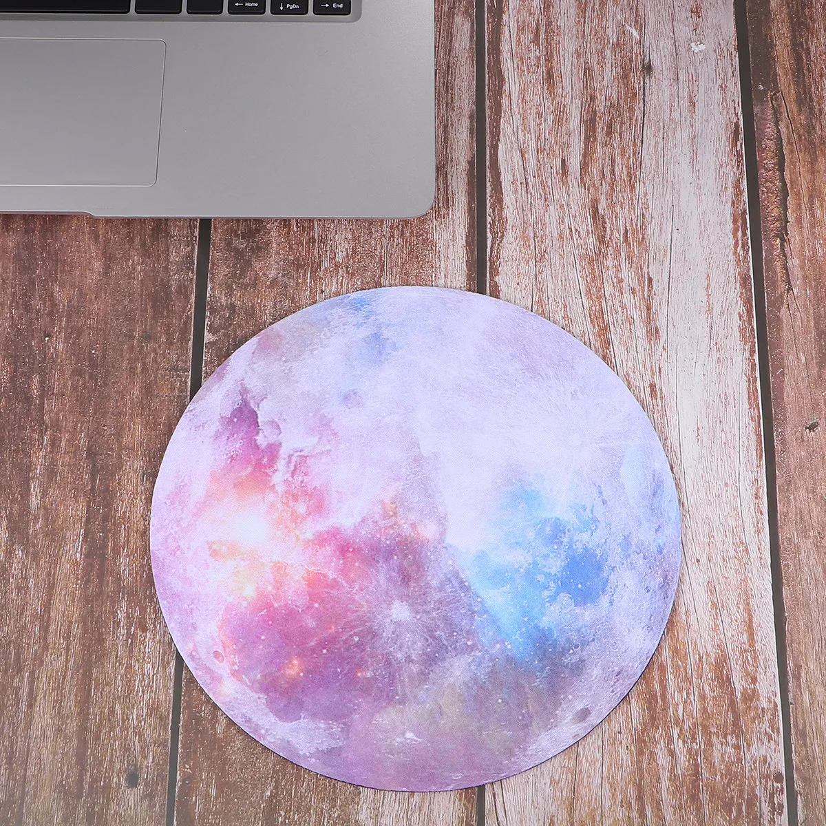 

Large Round Mouse Mat Anti-Slip Base Soft Surface with Wrist Rest for Home Office Rainbow Pattern Long Service Life
