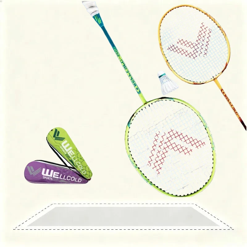 

Badminton Racket Ultralight Aluminum Alloy Adult Double Racket School Durable Set Outdoor Training Racket