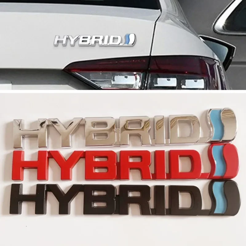 

3D металлический логотип HYBRID, боковое крыло, задний багажник, эмблема, значок, наклейка на автомобиль, наклейки для Toyota Prius Camry Crown Auris Rav4s TRD