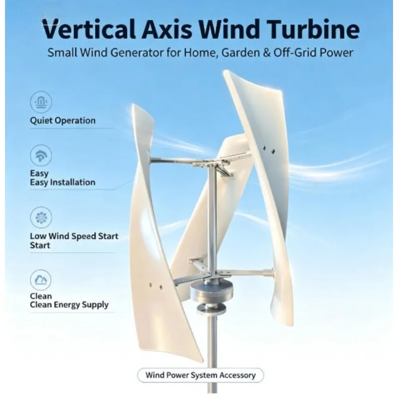 12V 24V 100W Vertical Axis Wind Turbine  Magnetic Levitation Wind Turbine Micro Wind Start Strong Resistance