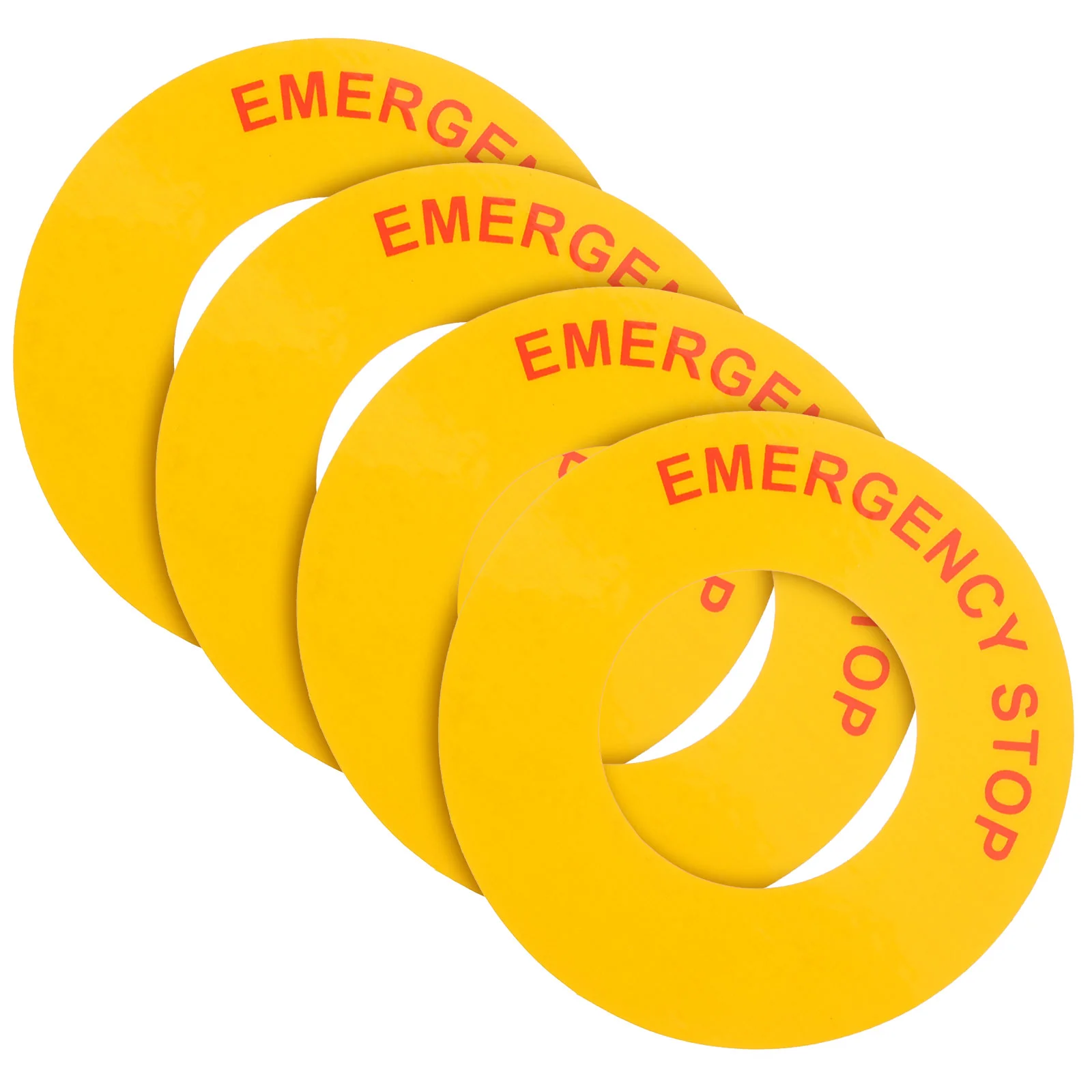 4 Pcs Industrial Equipment Label Emergency Stop Sign Machinery The Caution Sticker Pp Synthetic Paper Stickers