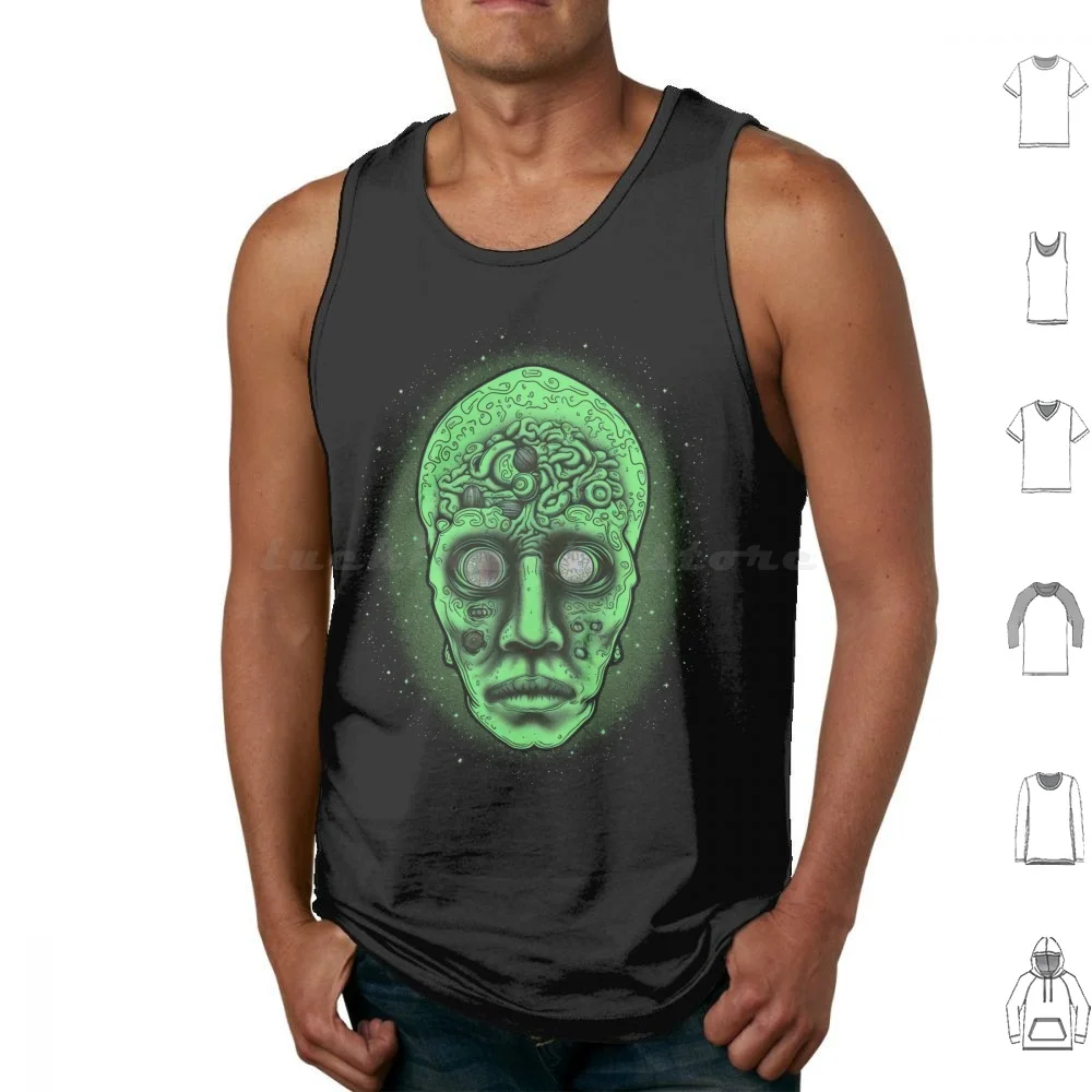 Man In The Moon Tank Tops Print Cotton Cthulhu Cosmic Horror Eldritch Mythos Necronomicon Arkham Miskatonic Innsmouth