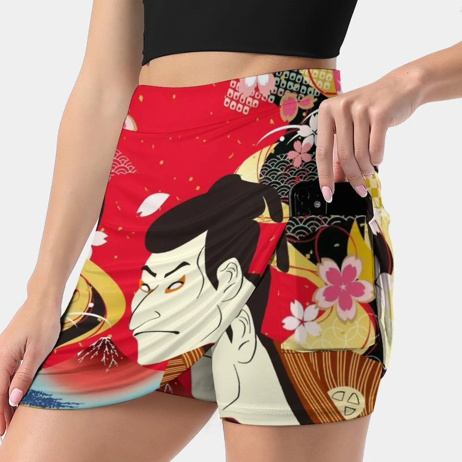 Japanese Kimono Women's skirt With Hide Pocket Tennis Skirt Golf Skirts Badminton Skirts Running skirts Japan Tokyo Japanese