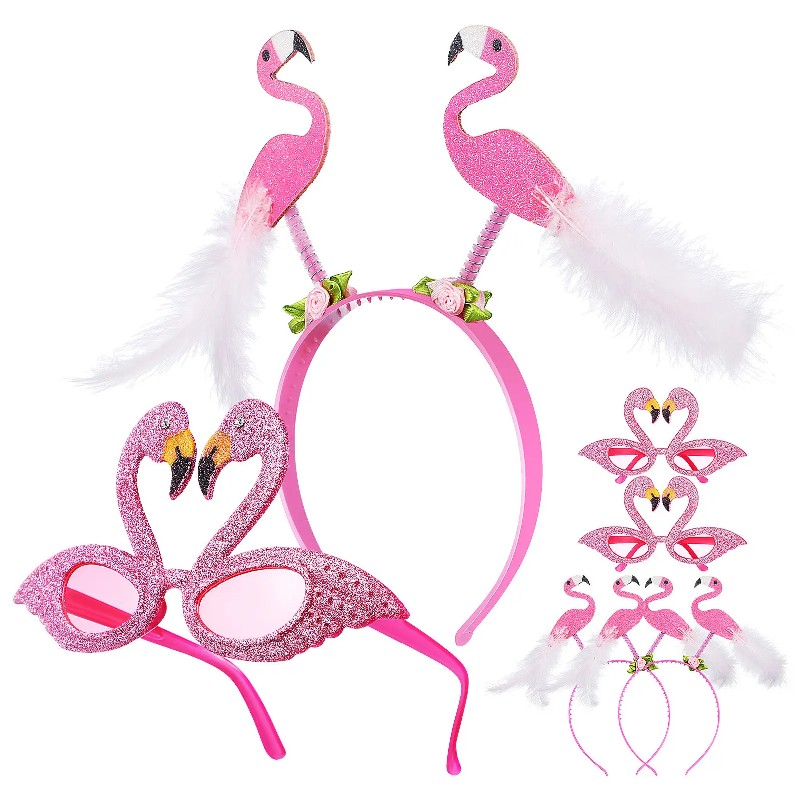 

1Set Flamingo Headband Glasses Party Set Sturdy Long-Lasting Flamingo Costume Accessories Fun Party Eyeglasses