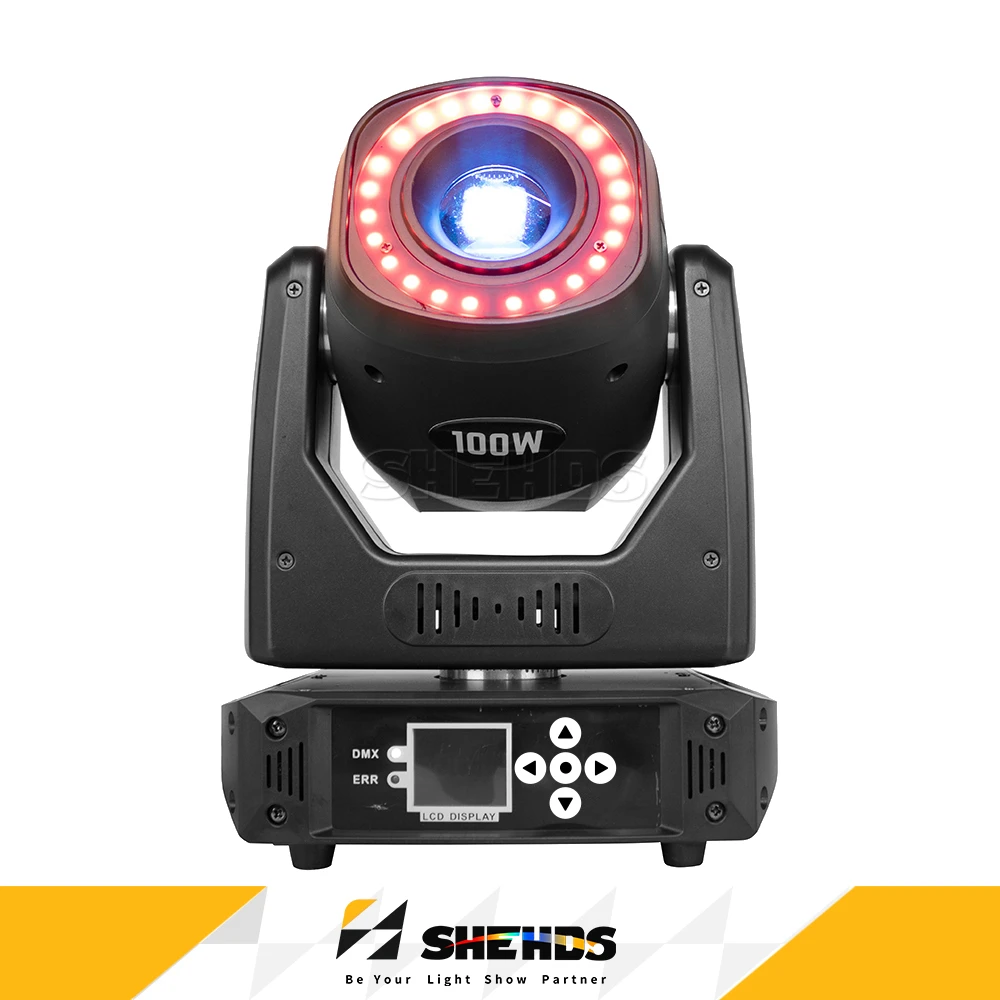 

SHEHDS 100 Вт светодиодный точечный светильник GOBO с подвижной головкой и 6 призменями DMX для дископов DJ, бара, ночного клуба, театрального сценического оборудования