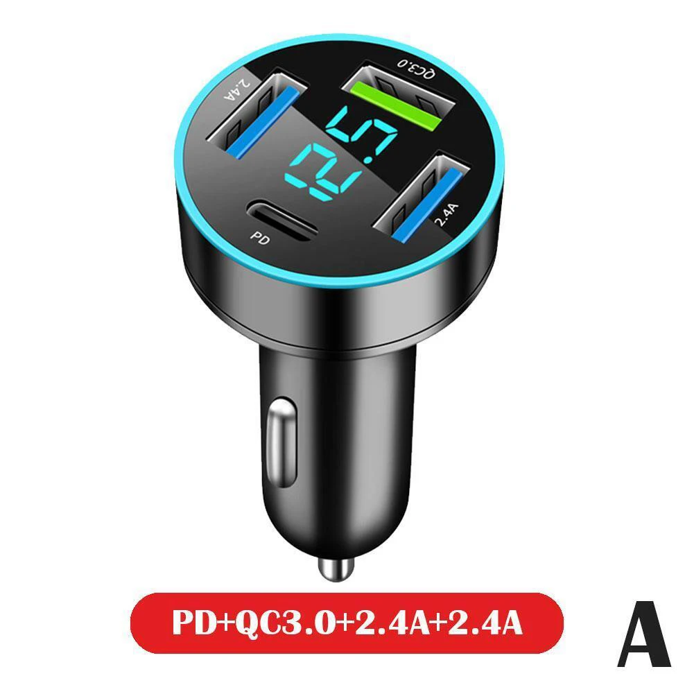 

Parts Car Charger 4 USB 66W Brand New Car Car Entertainment Fast Charging High Quality LED Display Accessories