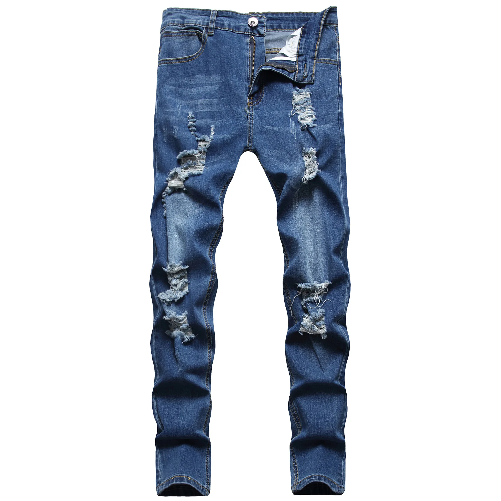 กางเกงยีนส์ผู้ชาย Casual Slim ขนาดเล็ก DENIM กางเกงแฟชั่นวินเทจกางเกงฤดูใบไม้ผลิฤดูร้อนกางเกงอเนกประสงค์สําหรับชาย