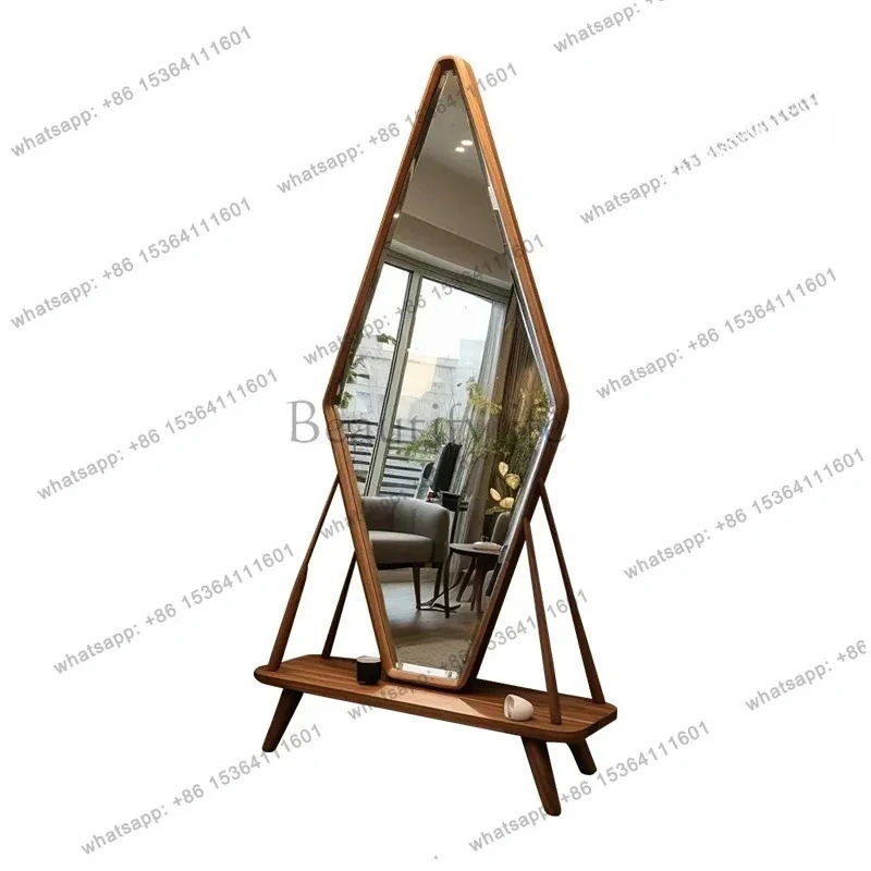 

Home Luxury Fitting Italian Light Luxury Changing Mirror Solid Wood Mirror Full Body Floor Mirror