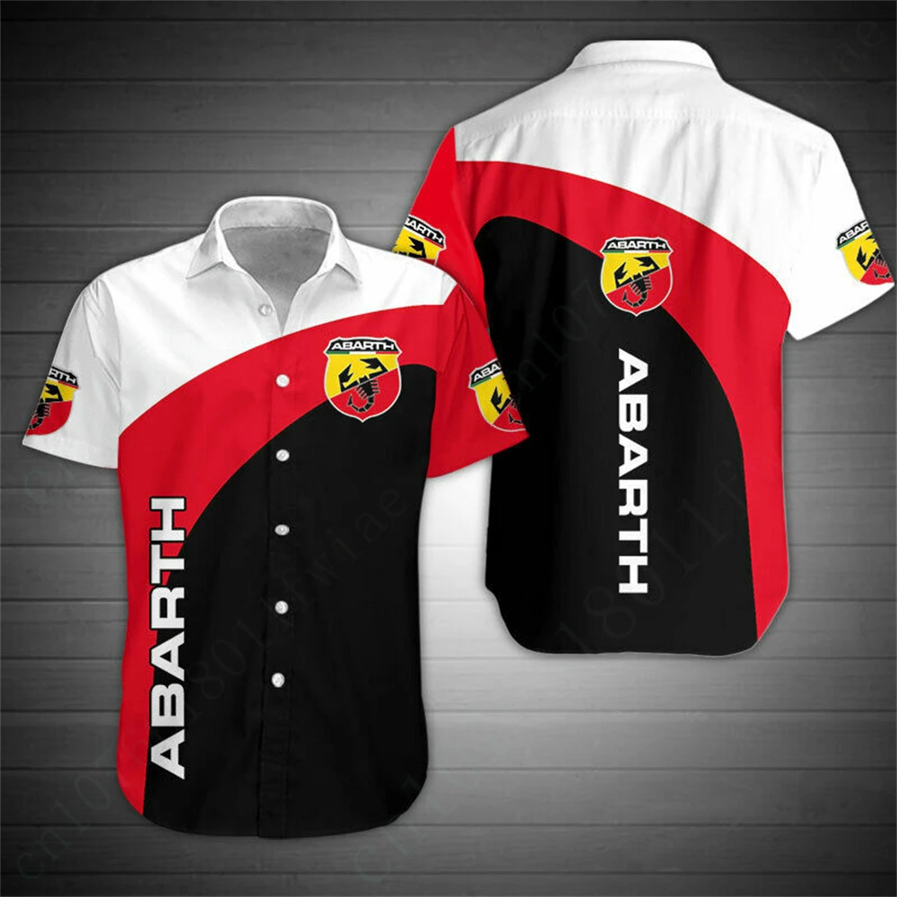 Abarth-camisas Harajuku para hombres y mujeres, camisas casuales, blusas de Anime, camiseta de gran tamaño, cárdigan con botones de lujo, ropa Unisex