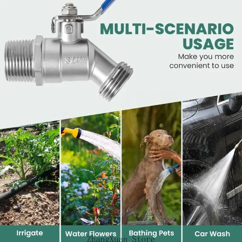 Wasserabsperrschlauchventile 3/4 Zoll Edelstahl Gartenschlauchanschlüsse Ventile 3XUF – Detail 4