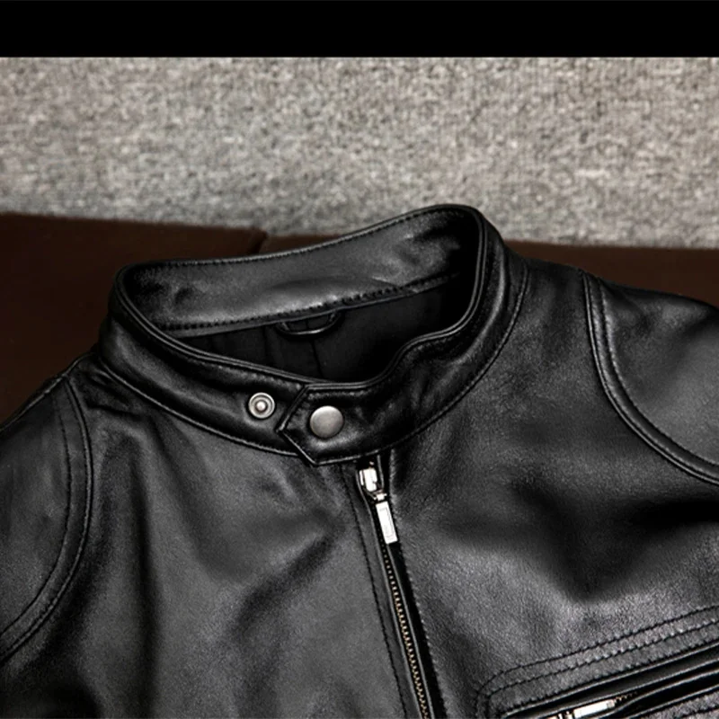 Free COPERSIAN shipping new men cowhide coat Natural quality thick men's genuine Leather jacket.vintage style leather clothes