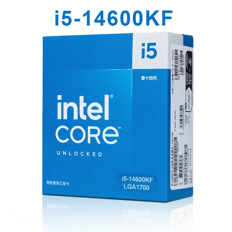 New Intel i5 14600KF Core 14 Processor 14 Cores 20 Threads Capable 5.3GHz 24M Level 3 Cache Desktop Boxed CPU i5 14600KF