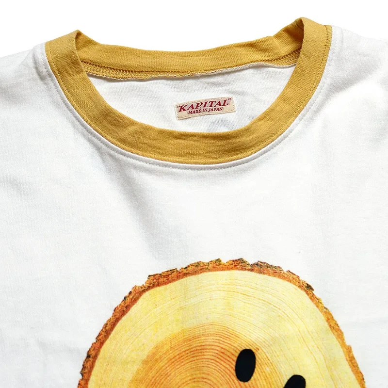 2021ss High Quality Men\'s Kapital Retro Smiley Face Printed T-shirt Japanese Style Casual T-Shirts Mens Clothing