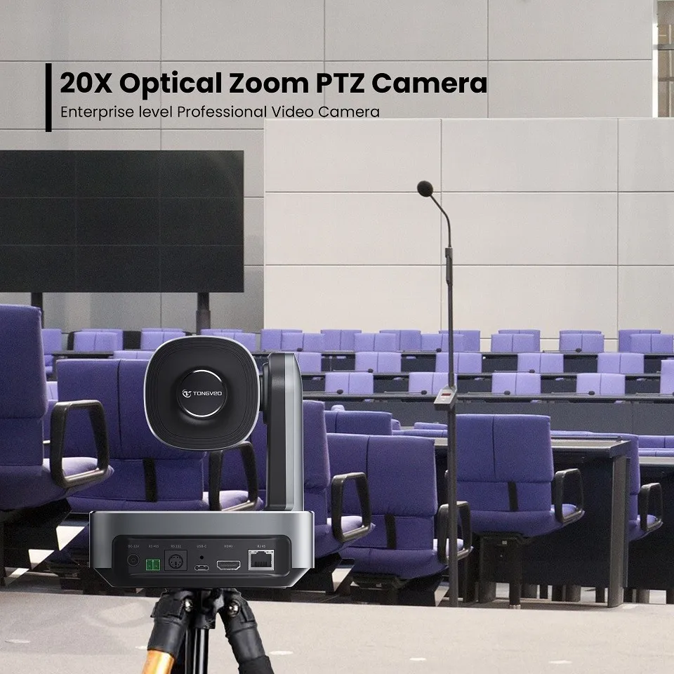 All-in-One Streaming Bundle -- 4K AI-Tracking NDI PTZ Camera with 20X Zoom + 7