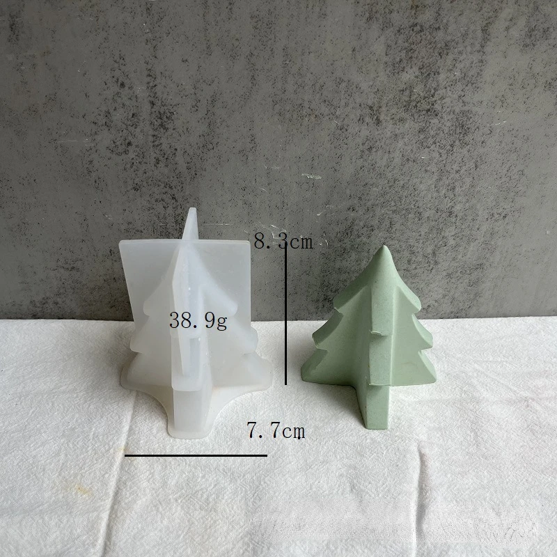 Christmas Tree Scented Candle Silicone Mold DIY Gingerbread Man Candle Making Plaster Mold Hand Soap Resin Mould Home Decor