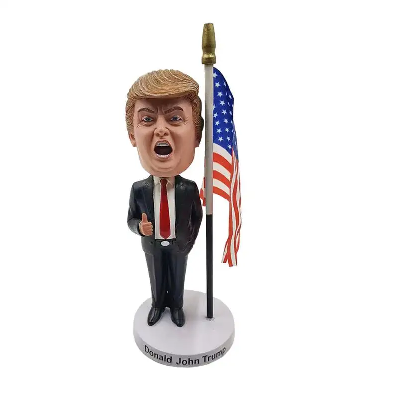 Head Shaking Figures Creative President Bobblehead 2024 Car Shaking Head Figure Ornament Unique Trum p doll Design For Kids Room