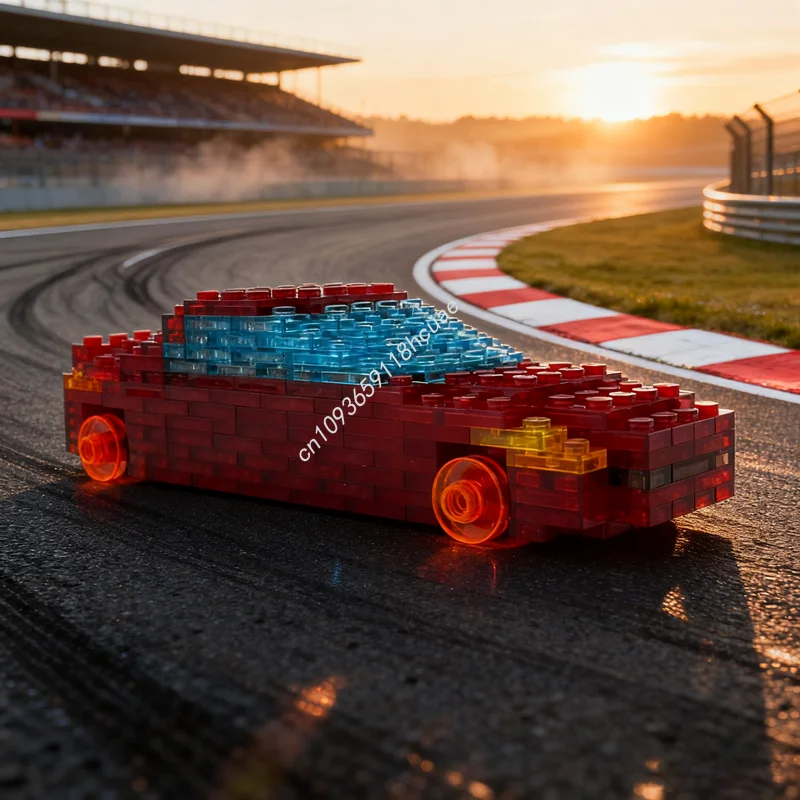 

447pcs MOC Retrowave Synthwave Inspired Transparent Model Building Blocks DIY Christmas Gifts Creative Toys Idea Education Brick