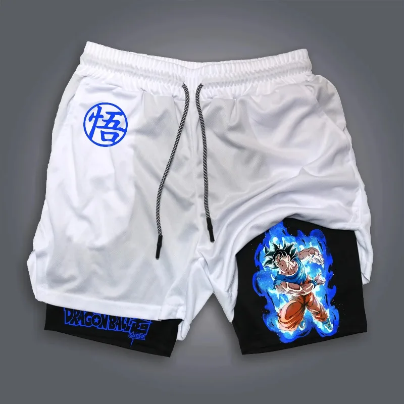 

Dragon Ball New Hot Peripheral Summer Double-layer Sports Shorts Hot-blooded Animation Printing Fashion Trend Men's Shorts