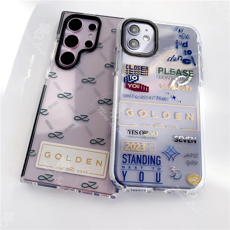 Phone case  JUNGKOOK Golden For Samsung galaxy S24ULTRA S23Ultra S23+ S22+ S21 S21FE S20FE S23FE A35 A55 A15 A05 A53 A14 A24 A25