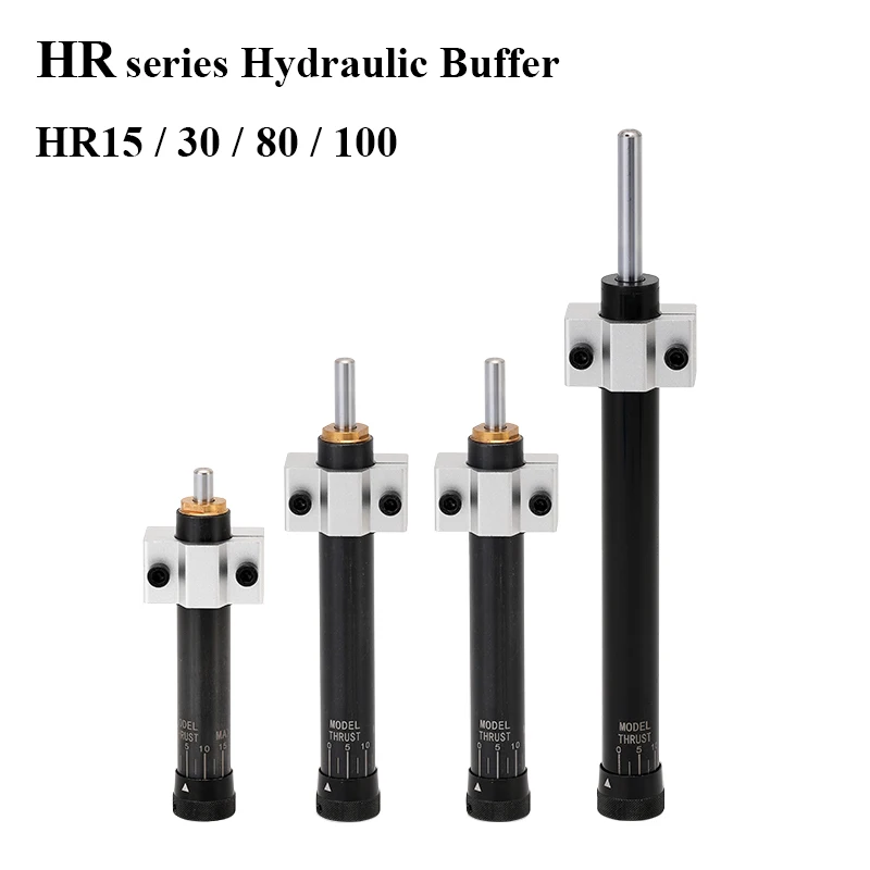 HR15/30/60/80/100 Pneumatic Hydraulic Shock Absorber Load 150/300/350KG Adjustable Oil Buffer Stabilizer Damper