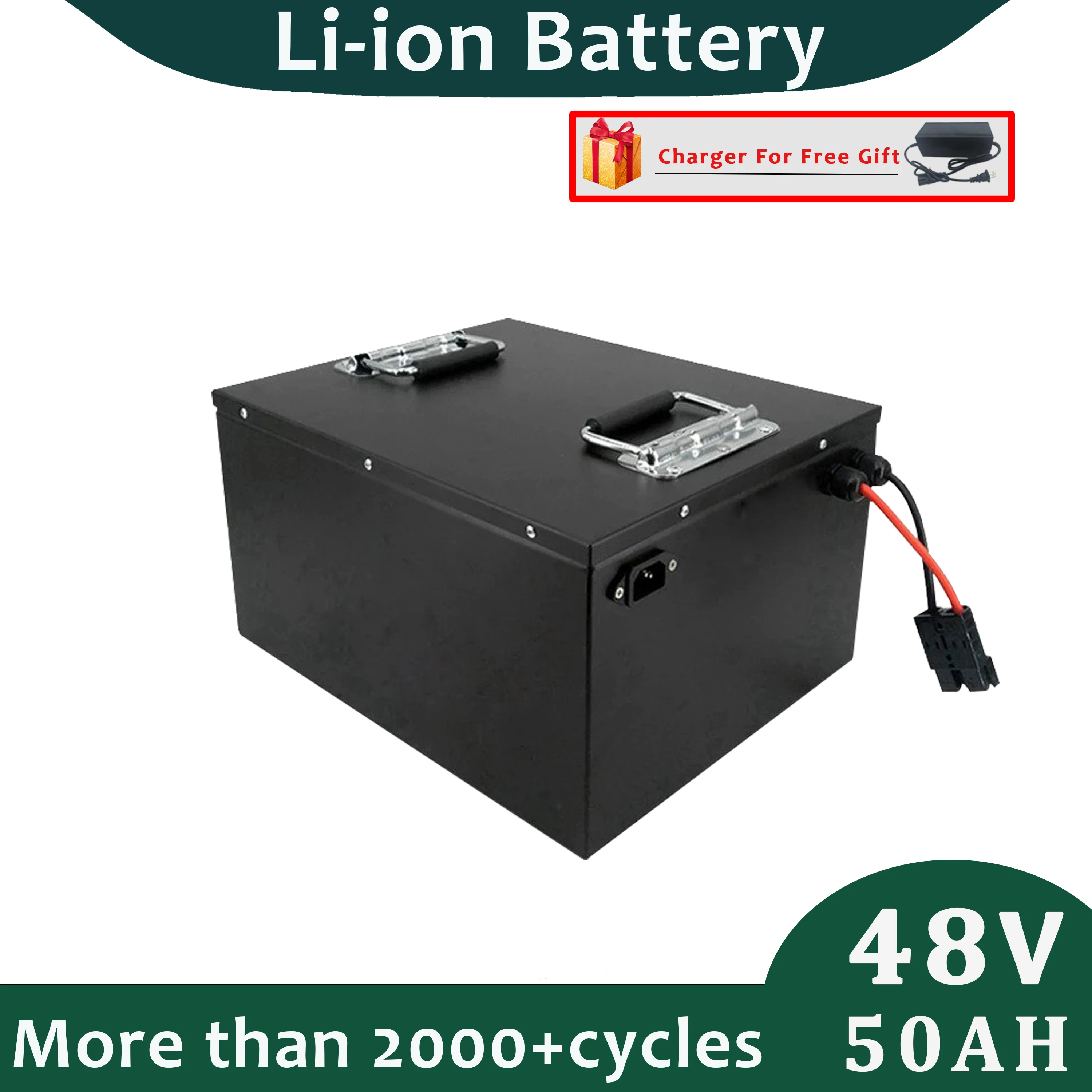 

Great A Battery Cell Custom 48V 50Ah Lithium Ion Battery Pack Built in Smart BMS For Electric Cart with 5A Charger