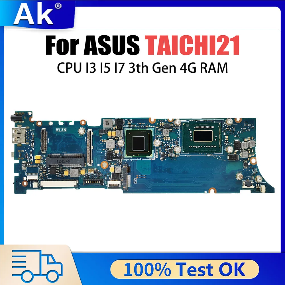 

Notebook TAICHI21 Mainboard For ASUS TAICHI 21 Laptop Motherboard With I3-3217U CPU 4GB RAM