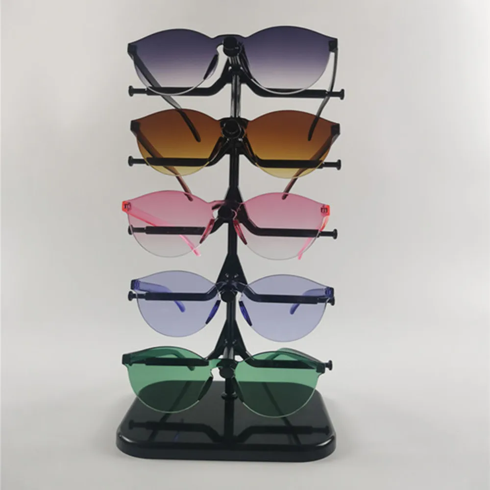 Plastic Sunglasses Display Rack Shelf Eyeglasses Show Stand Jewelry Holder for 5Pair Glasses Showcase Home Organize Space Saving