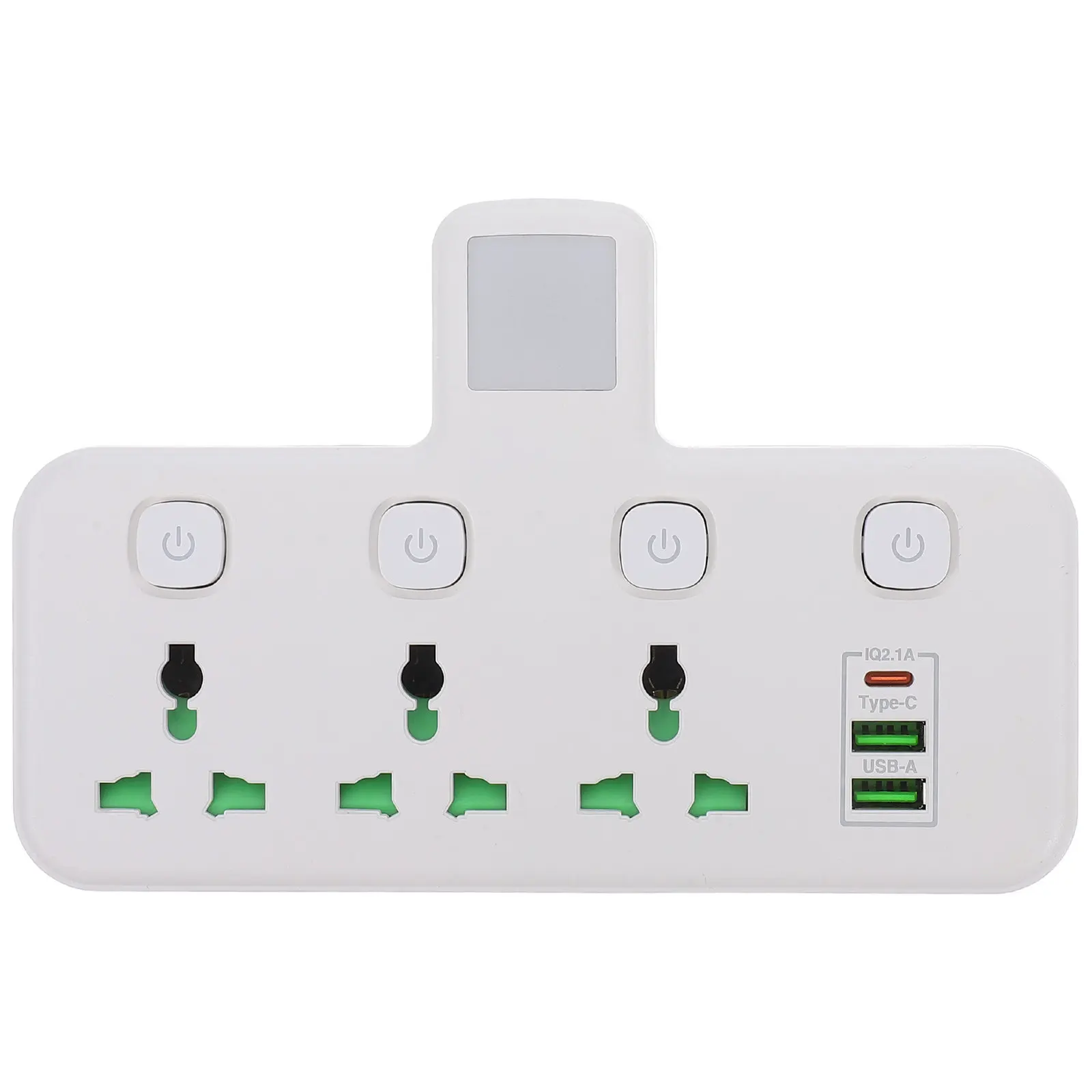 USB-C Power Strip with Flat Plug Portable Compact Travel Charging Station Multi-Outlet Extension Cord Fast Charging Safety