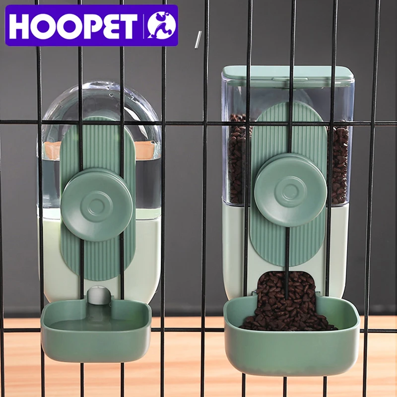 HOOPET Automatic Pet Bowls Cage Hanging Feeder Pet Water Bottle Food Container Dispenser Bowl for Puppy Cat  Pet Feeding Product