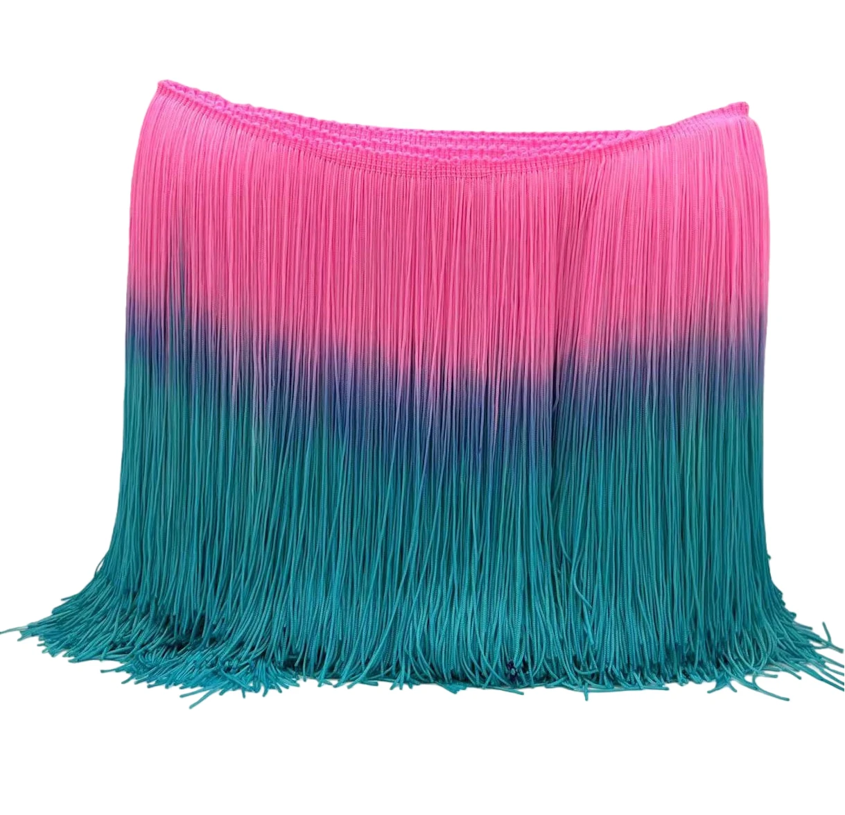 

10Y/Lot 20cm 2025 New Nylon Gradient Color Latin Dance Clothing, Home Accessories, Festive Stage Tassel Soft Encrypted Fringe