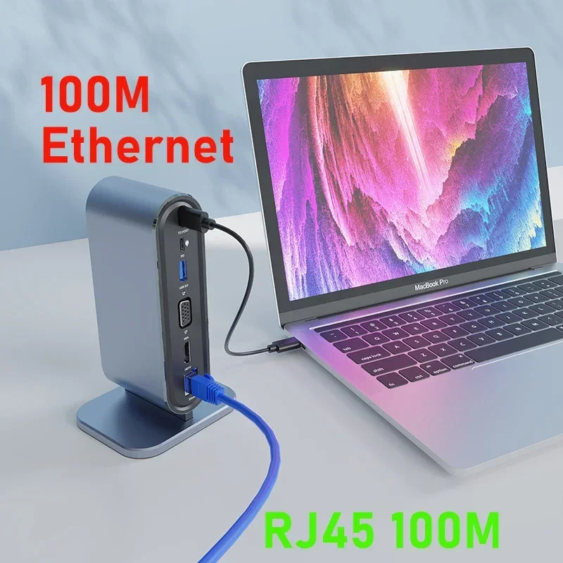 

Док-станция USB 3.0 Type-C 12 в 1, вертикальная док-станция Thunderbolt HD-концентратор для Macbook Pro Air Mac, аксессуары для мобильных телефонов и ноутбуков