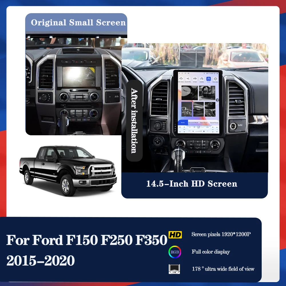 14.5'' Android 15 Carplay Car Stereo Radio for Ford F150 2015 2016 2017 2018 2019 2020 2021 2022   Car GPS 8+256GB