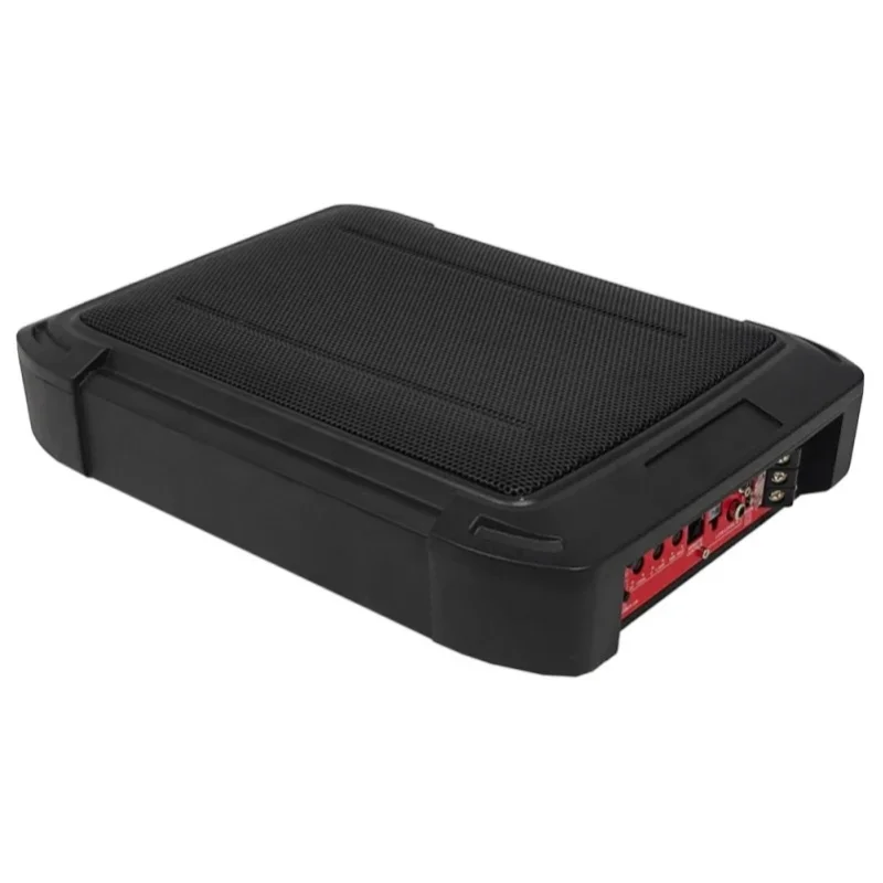 Podofo Hochleistungs-Untersitz-Auto-Subwoofer mit eingebautem Verstärker, reinem Tieftonbass, Fahrzeug-Audio-Lautsprecher, komplettes Zubehör-Kit mit Audio-Installationskabeln