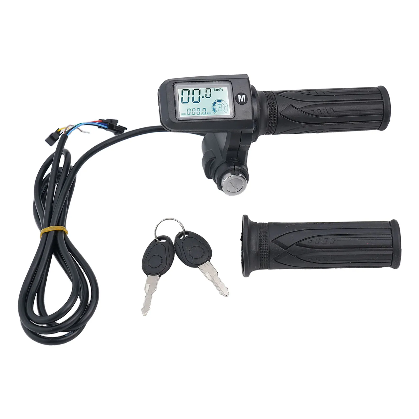 Electric Bike Throttle Handlebar 24-72V Electric Bicycle Grip Handlebar With LED Display Supports 3-speed Speed Adjust
