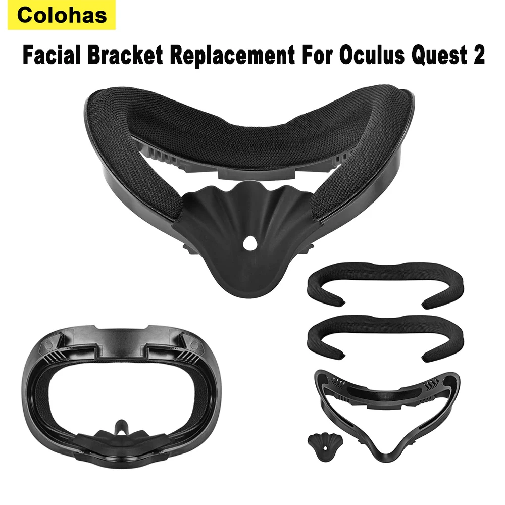 Colohas Foam Replacement Widen Shaped Facial Interface Bracket Accessories for Oculus Quest 2 Breathable Sweat Guard Face Pad