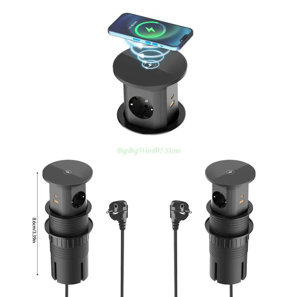 

24TE Electrical Outlet for Kitchen Counter 15W Charging 4 Plugs 3 USB Port Builts